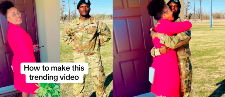 Before and after Hug AI Generated TikTok Trend